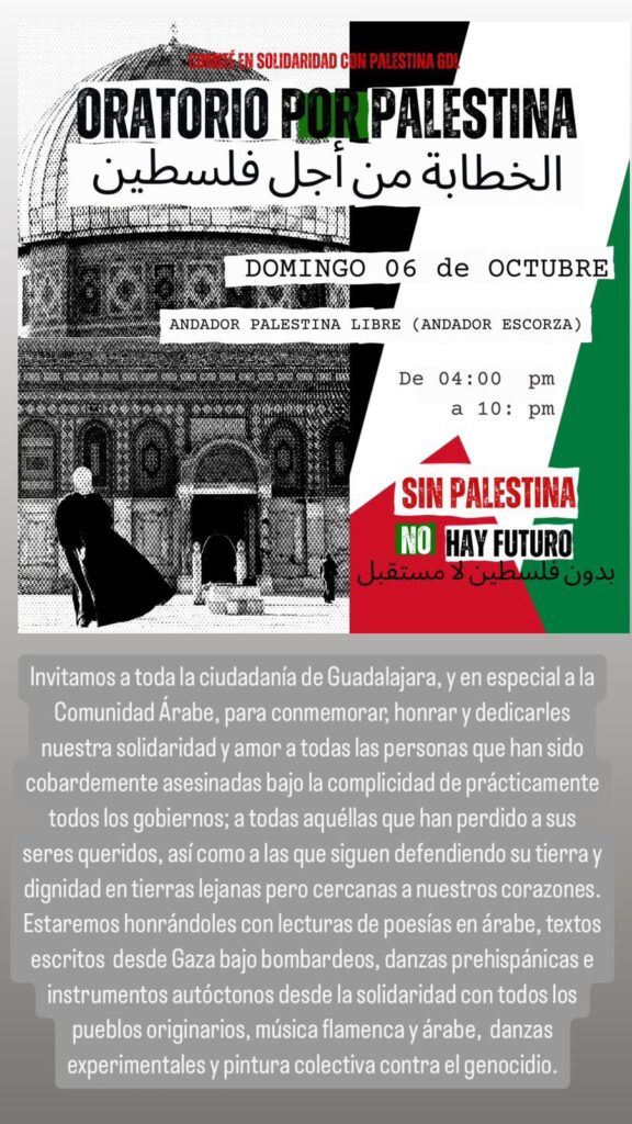 Oratorio por Palestina, Jalisco 6 de octubre