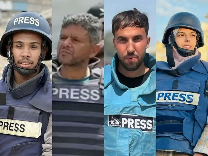 Periodistas asesinados por Israel mientras cubrían el ataque al complejo médico Nasser.