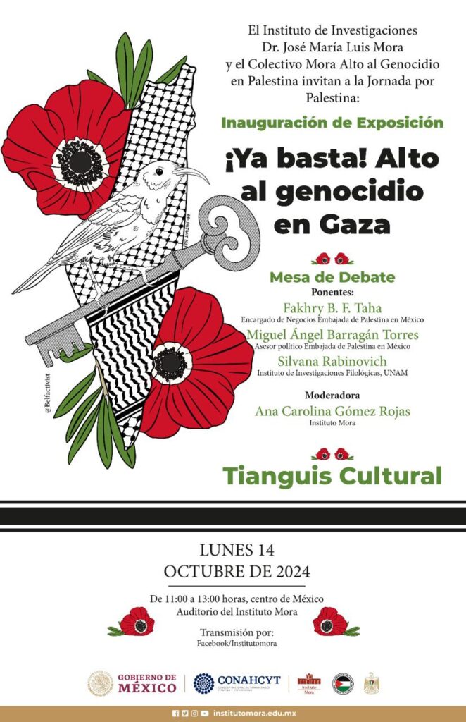 Ya basta, alto al genocidio en Gaza, Inst Mora, CDMX, 14 oct